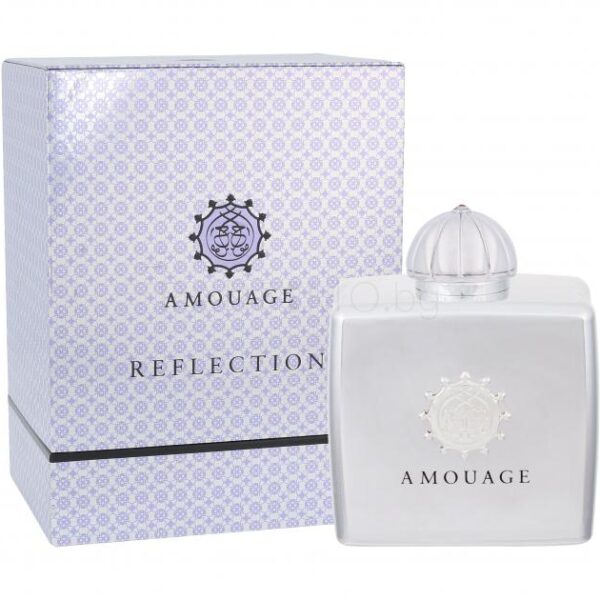 Reflection EDP perfume bottle with elegant white design and silver accents.