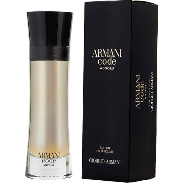 Armani Code Absolu perfume bottle with packaging for men.
