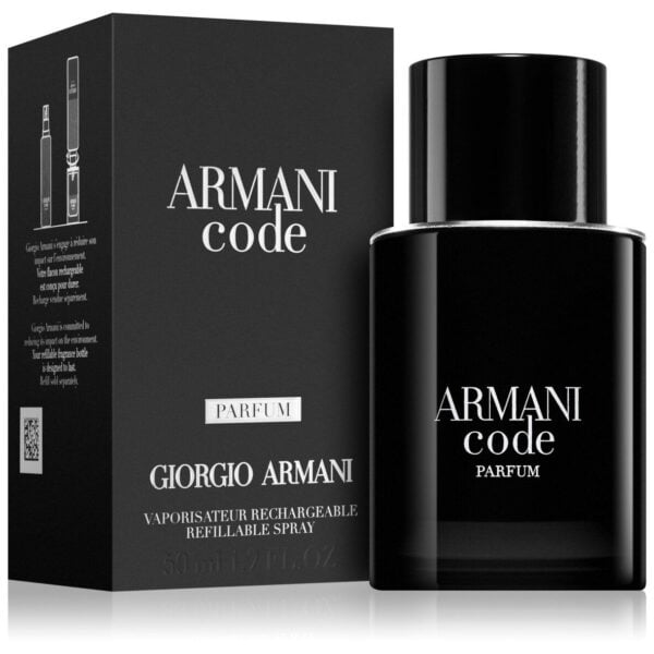 Armani Code Parfum 125ml - Luxury men's fragrance by Giorgio Armani. Refillable, long-lasting, perfe.