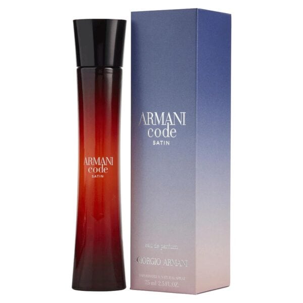 Armani Code Satin EDP 75ml perfume bottle with elegant packaging.
