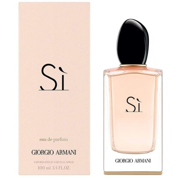 Elegant Armani Si EDP perfume bottle with matching packaging for women.