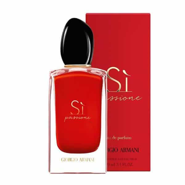 Armani Si Passione perfume bottle with red packaging, 100ml size.