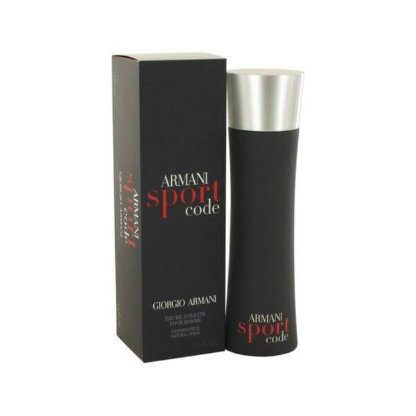 Elegant Armani Sport Code perfume bottle with packaging.