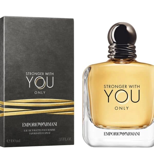 Stronger With You Only Armani perfume bottle and box, 100ml, for men.