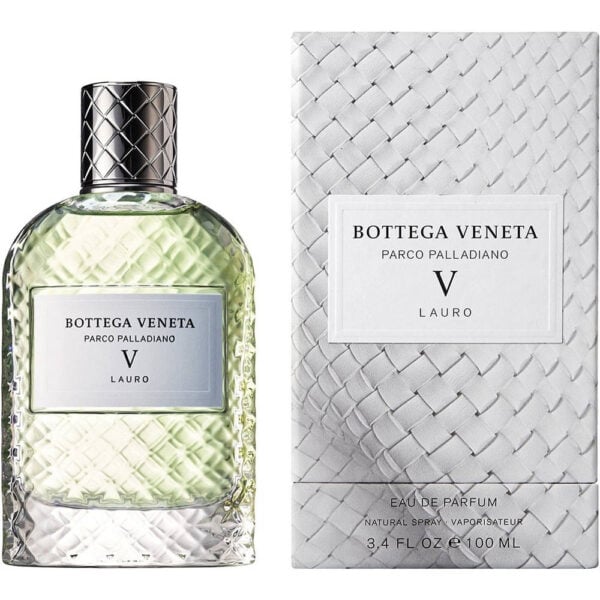 Luxurious Bottega Veneta Parco Palladiano V Lauro perfume bottle and packaging.