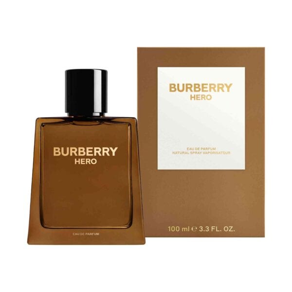 Burberry Hero Eau de Parfum bottle with packaging, 100ml, luxury fragrance.