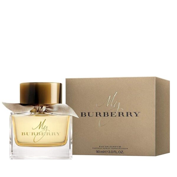 My Burberry perfume bottle with beige box, elegant fragrance for women.