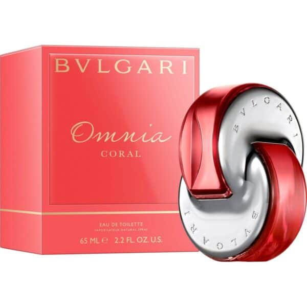 Bvlgari Omnia Coral perfume bottle and box, 65ml, elegant and vibrant fragrance.