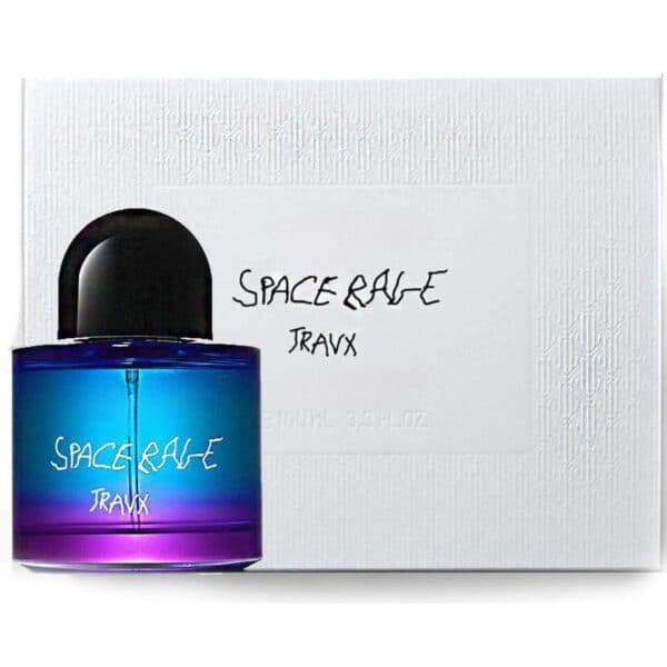 EDP perfume bottle with vibrant blue and purple gradient design.