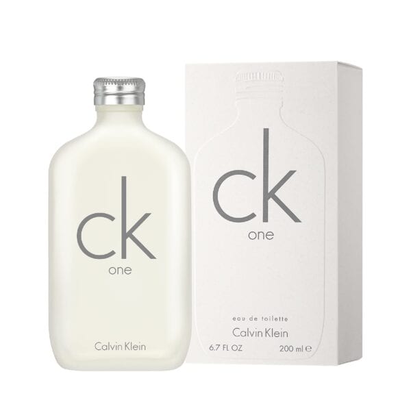 Calvin Klein One EDT 200ml fragrance for men and women, minimalist design, fresh and versatile scent.