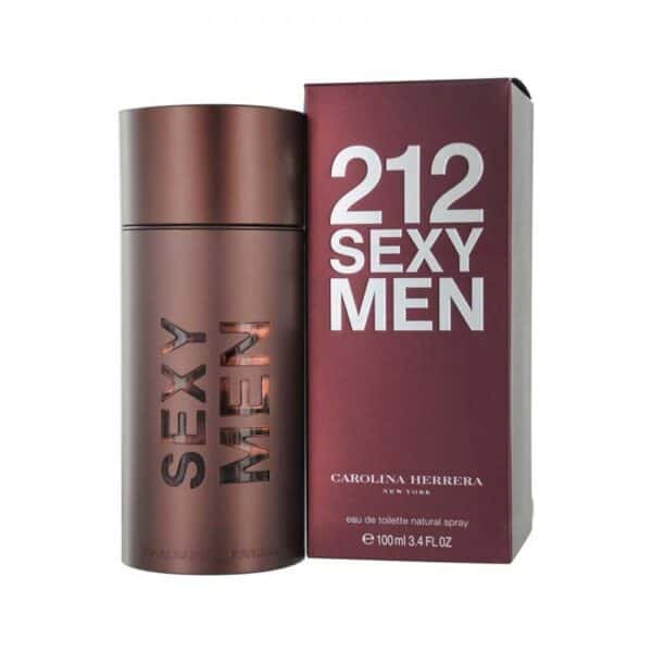 Elegant 212 Sexy Men perfume bottle with matching box for men’s fragrance.