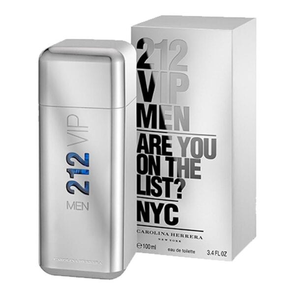 Elegant 212 VIP Men perfume bottle with packaging for Carolina Herrera 212 VIP 100 ml.