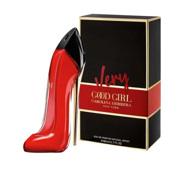 Carolina Herrera Good Girl Very EDP perfume with red high heel bottle and box.
