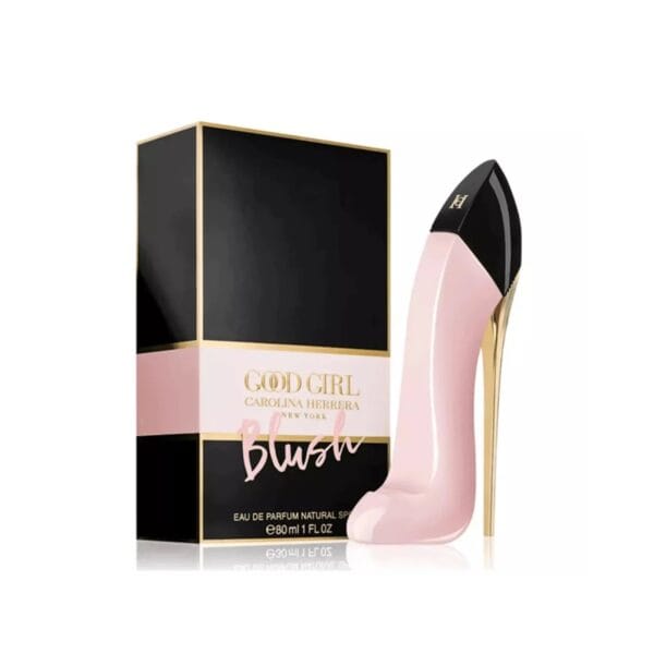 Elegant Carolina Herrera Good Girl Blush perfume bottle with packaging.
