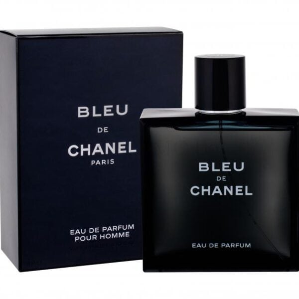 Chanel BLEU EDP 100ml perfume bottle with packaging, luxury men's fragrance.