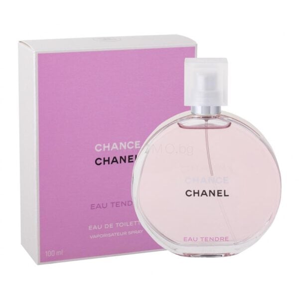 Chanel Chance Eau Tendre EDT 100ml perfume bottle with pink box.