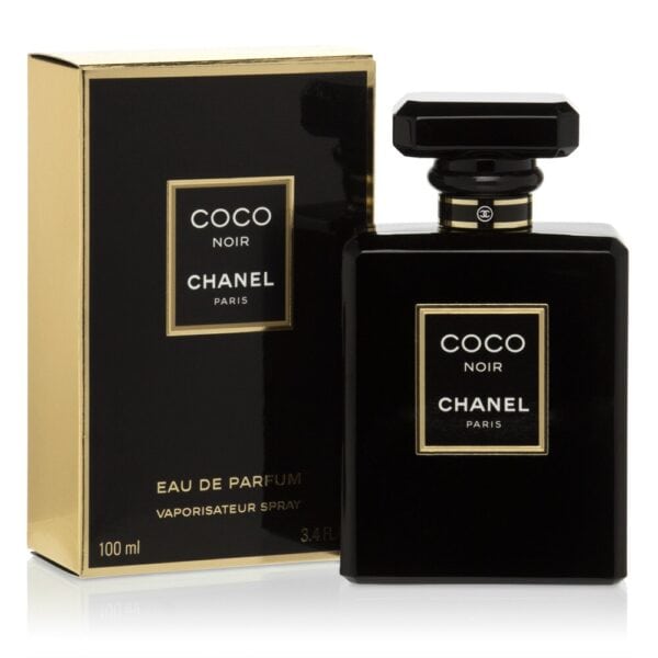 Chanel Coco Noir EDP 100ml - Elegant black perfume bottle with gold accents.