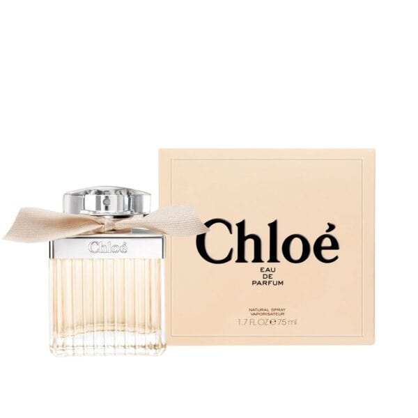 Elegant Chloé Eau de Parfum 75ml with soft pink packaging.