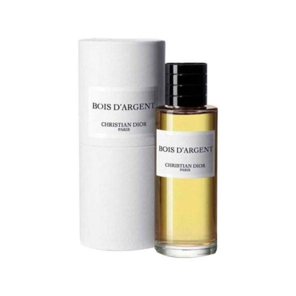 Elegant Christian Dior Bois d'Argent perfume bottle with packaging.