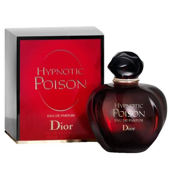 Hypnotic Poison EDT 100ml by Christian Dior, elegant dark red fragrance with black cap.