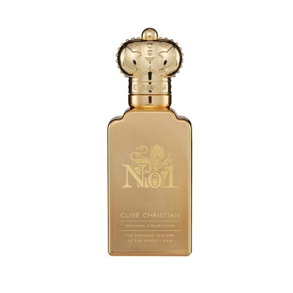 Elegant Clive Christian No. 1 Feminine Extrait de Parfum 50ml in luxurious gold packaging.