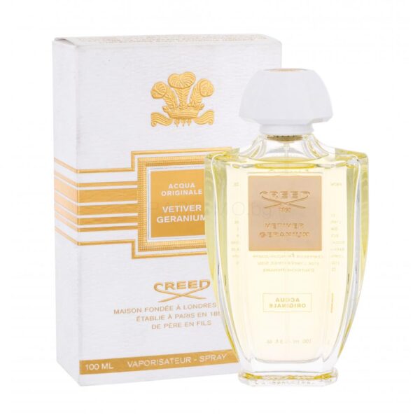 Creed Acqua Originale Vetiver Geranium EDP 100ml perfume bottle with packaging.