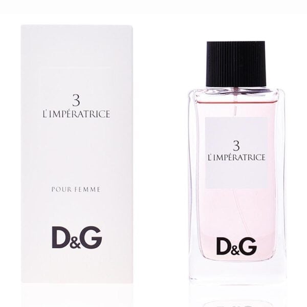 Elegant perfume bottle for Dolce & Gabbana 3 L’Imperatrice fragrance.