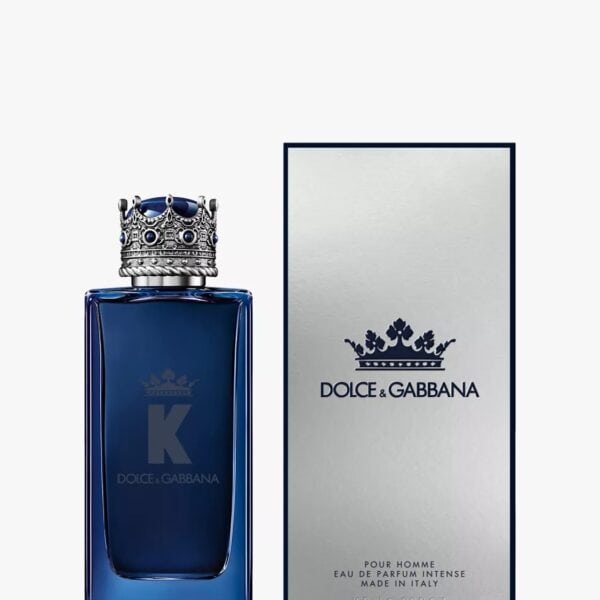 Dolce & Gabbana K Intense perfume bottle with packaging, luxurious fragrance for men.