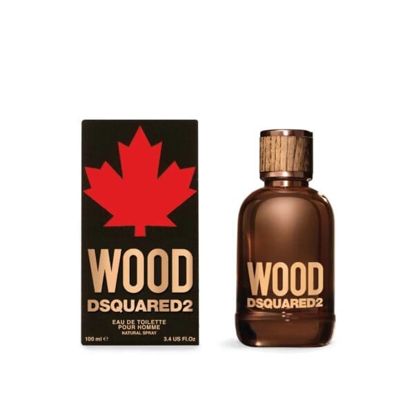 Elegant Wood Dsquared2 fragrance for men, 100ml bottle with stylish packaging.