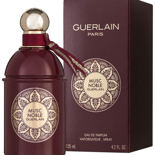 Guerlain Musc Noble EDP perfume bottle with box, 125ml, luxurious fragrance.