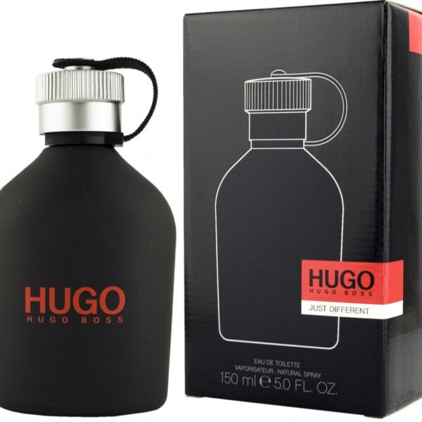 Hugo Boss Just Different EDT 150ml fragrance bottle with sleek black design.