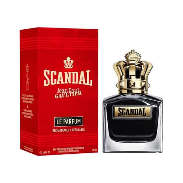 Jean Paul Gaultier Scandal Le Parfum EDP 100ml with luxurious black bottle and gold crown cap.