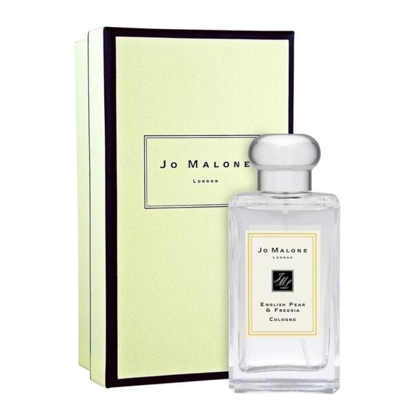English Pear & Freesia Jo Malone perfume bottle with packaging.
