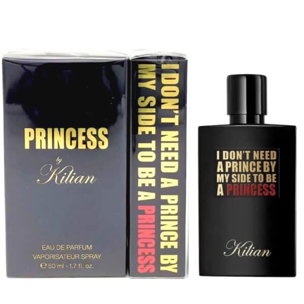 Elegant Kilian Princess EDP 50ml perfume with bold black packaging and statement quote.