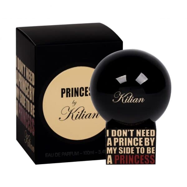 Elegant Kilian Princess EDP 100ml perfume with black spherical bottle and luxurious packaging.