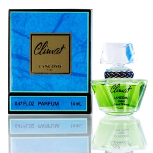 Elegant Lancome Climat PARFUM 14ml perfume with vibrant green liquid and stylish packaging.