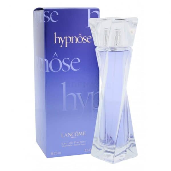 Hypnose Lancome perfume bottle with elegant design and purple liquid.