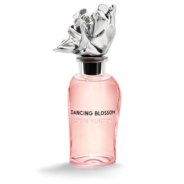 Louis Vuitton Dancing Blossom perfume bottle with silver floral cap, 100ml.