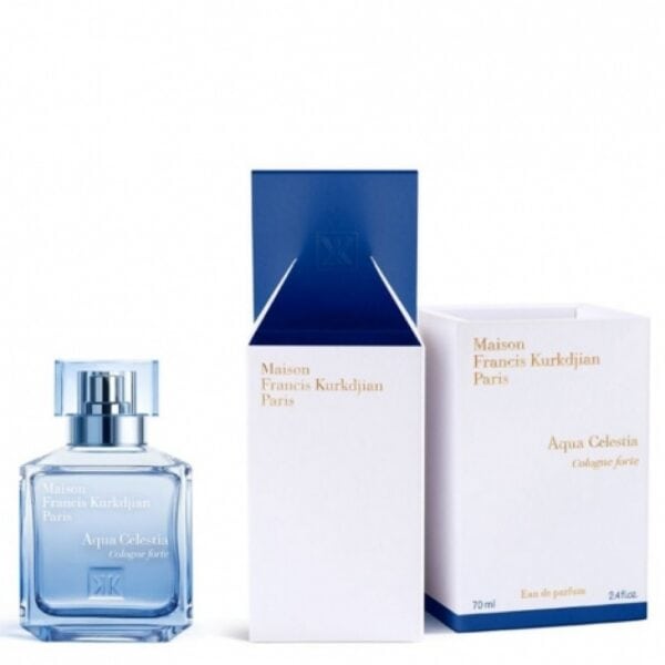 Aqua Celestia Cologne Forte perfume bottle and packaging by Maison Francis Kurkdjian.