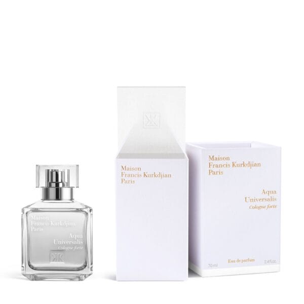 Elegant perfume bottle with packaging for Maison Francis Kurkdjian Aqua Universalis Cologne Forte 70.