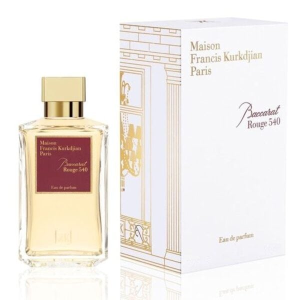 Perfume bottle and box for Baccarat Rouge 540 by Maison Francis Kurkdjian.