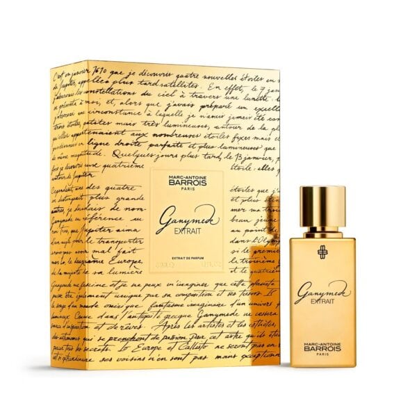 Ganymede Extrait de Parfum by Marc-Antoine Barrois, 100ml bottle with elegant gold cap.