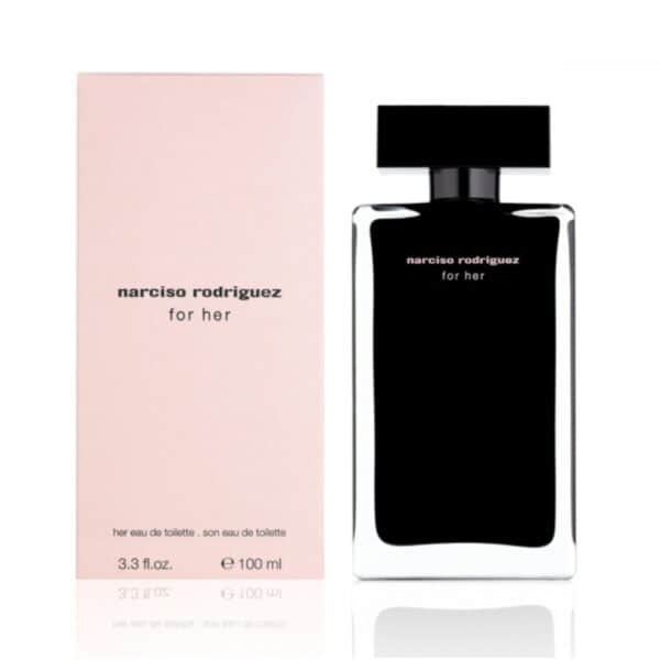 Narciso Rodriguez For Her Eau de Toilette 100ml perfume bottle and box.