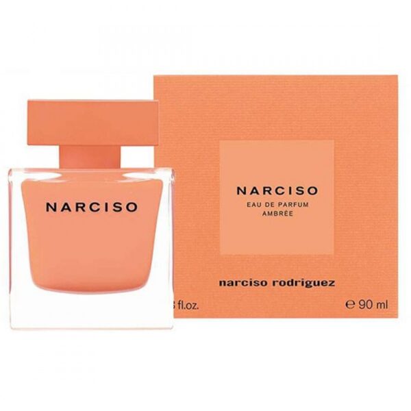 Narciso Rodriguez Ambree perfume bottle and box, 90ml, elegant fragrance.