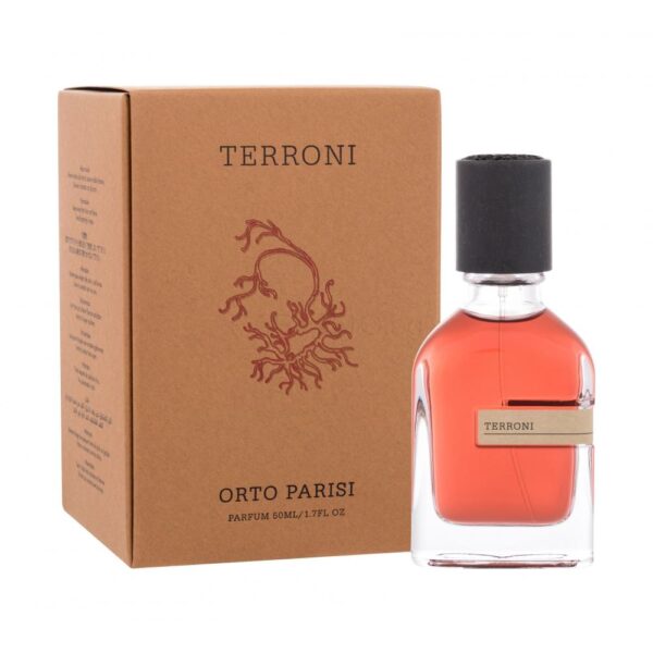Orto Parisi Terroni fragrance bottle with packaging, 50ml size.