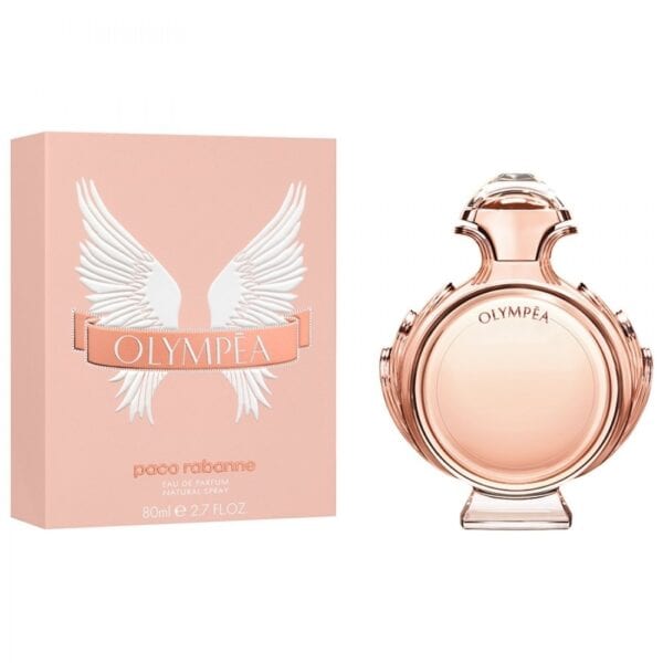Elegant Olympea perfume bottle and box for Paco Rabanne.