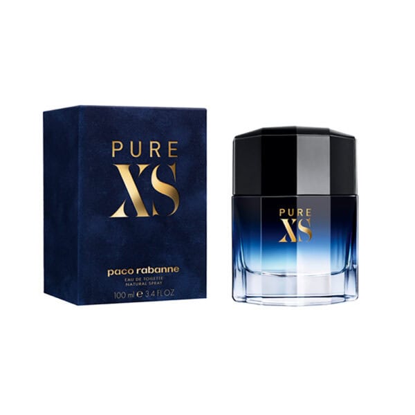 Pure XS Paco Rabanne fragrance bottle with packaging, 100ml.