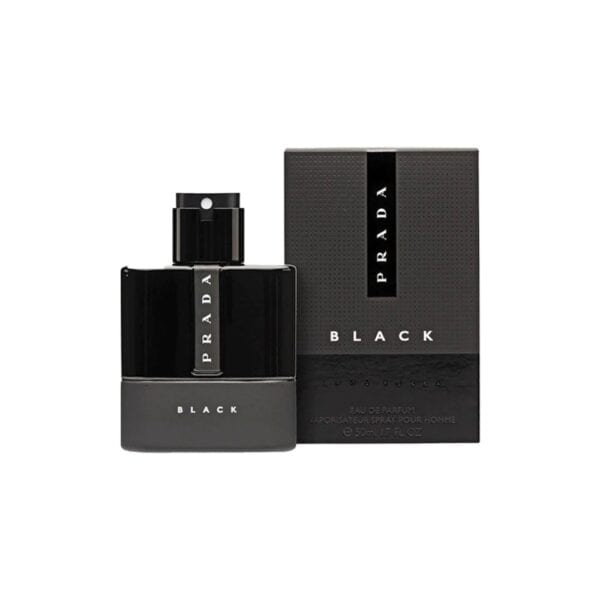Prada Luna Rossa Black EDP 100ml perfume bottle with packaging.