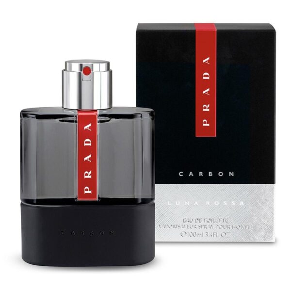 Prada Luna Rossa Carbon perfume bottle with packaging, men's fragrance.