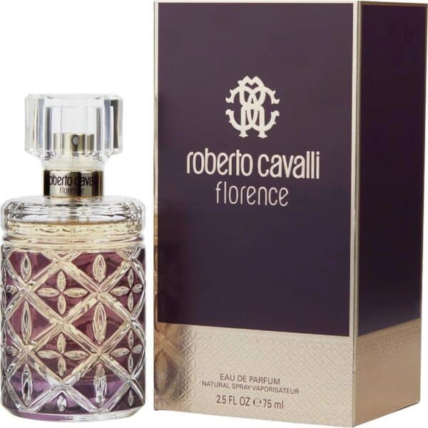 Roberto Cavalli Florence perfume bottle with elegant packaging.